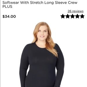 Cuddl Duds Softwear Stretch Long Sleeve Crewneck PLUS